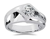 0.00 ctw Men's Diamond Ring in 14K White Gold