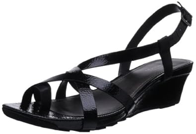 ... REACTION Women's Sun Rays PA Wedge Sandal,Black Patent,5 M US: Shoes