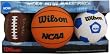Wilson NCAA 3 Ball Mini Pack (Football, Basketball, Soccerball)