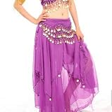 41s1ffmLuYL. SL160  BellyLady Belly Dance Chiffon Full Circular Skirt With Gold Coins