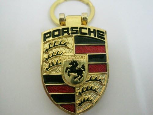 PORSCHE Gold Car Beautiful Accesories Cool Strap Landyard Keychains, Key Ring, Small Chain, Key Fob for Men, Women