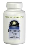 Pantothenic Acid 100 Tabs 500 mg ( Vitamin B-5 ) By Source Naturals ( gaining weight, Apprehension, Hypoglycemia, Tendency, Moments of confusion, Poor memory, Feelings of frustration, Alternating diarrhea and constipation, Osteoporosis, immune diseases hepatitis, heart fluttering, headedness, Low blood pressure, Headaches, Alcohol intolerance. )