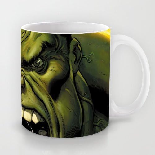 Uique Gift Choice - White 11 oz Classic White Ceramic Mugs Cutom Design with Hulk Marvel Comics Art Aggression Coffee Mugs/Tea Mugs/Drink Cups - Dishwasher and Microwave Safe