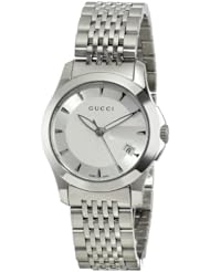 Gucci Womens YA126501 G-Timeless Silver Dial Stainless-Steel Bracelet Watch
