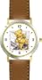Teddy Bear - from Hush Little Baby by Artist: Sylvia Long - WATCHBUDDY� DELUXE TWO-TONE THEME WATCH - Arabic Numbers - Brown Leather Strap-Size-Children's Size-Small ( Boy's Size & Girl's Size )