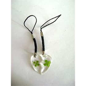 Japanese Fun: Broken Heart Pair Clover Phone Charm