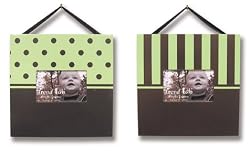 FRAME SET- BRN/SAGE DOT/STRIPE - PICTURE FRAME SETS