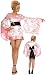 Sexy Geisha Girl Shorty Pink Brocade Adult Costume Dress