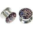 Steel Plug with Leopard Logo 0g - Sold as Individual