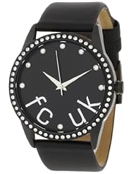 FCUK Womens FC1053BB Stainless Steel Ion-Plating Black Satin Strap Watch