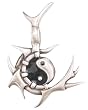 Fantasy Spiked Yin Yang Art Pewter Pendant Necklace