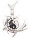 Fantasy Spiked Yin Yang Art Pewter Pendant Necklace