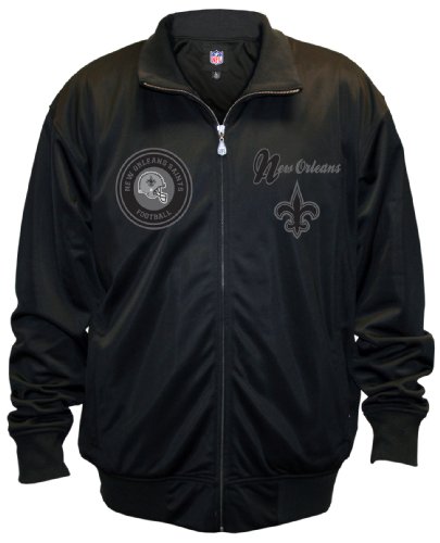NFL Men's New Orleans Saints Pitch Black Track Jacket (Black, 2X-Large)