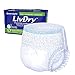 LivDry Adult M Incontinence Underwear, Overnight Comfort Absorbency, Leak Protection, Medium, 17-Pack