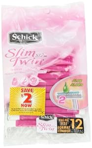 Schick ST Disposable Razors with Aloe for Women, 12 Count Package