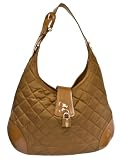 Burberry - Burberry Brook Quilted Tan Nylon and Patent Leather Trim Hobo 11676159-155