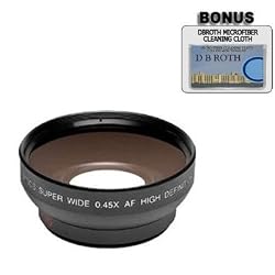 0.5x Digital Wide Angle Macro Professional Series Lens + DB ROTH Micro Fiber Cloth For The Olympus E-520, E-510, E-500, E-420, E-410, E-400, E-330, E-30, E-3, E-300, E-1 Digital SLR Cameras Which Have Any Of These (14-42mm, 40-150mm, 70-300mm) Olympus Lenses