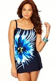 Avenue Plus Size Floral Swim Dress with Tummy Control