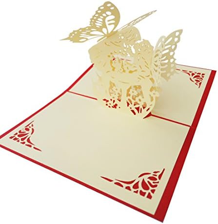 Qubie® 3D POP UP Wedding Invitations Customerized Greeting Words Creative Gift Paper Invitation Card (Angel Love)