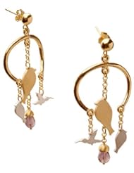 Artency, Call to Freedom, 24k Gold Plated Sterling Silver, Earrings, Contemporary Artist Design