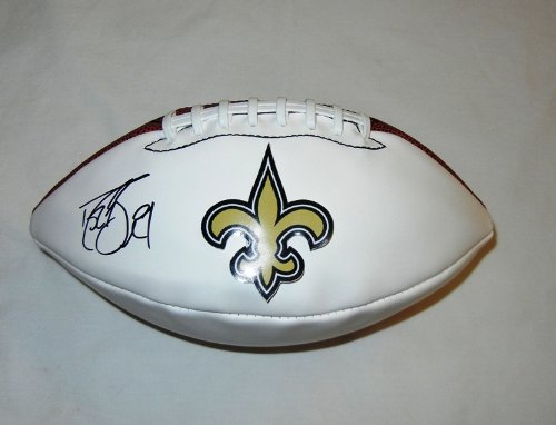 Drew Brees Autographed New Orleans Saints Logo Football W/PROOF, Picture of Drew Signing For Us, New Orleans Saints, Super Bowl Champions, Super Bowl XLIV MVP, San Diego Chargers, Purdue Boilermakers