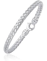 Fancy Weave Bangle in 14K White Gold (5.0mm)