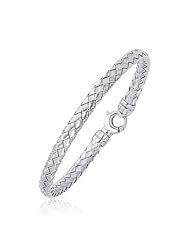 Fancy Weave Bangle in 14K White Gold (5.0mm)