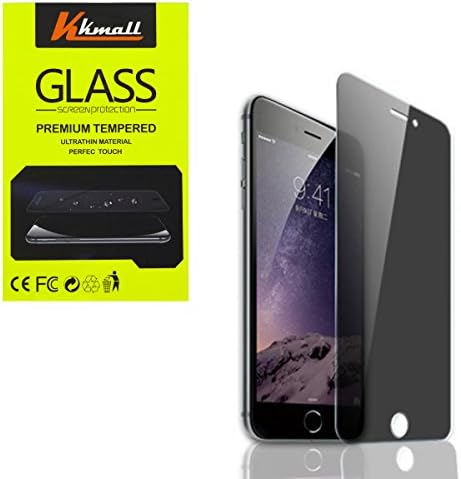 Vkmall iPhone 6 6s Plus Privacy Anti-Spy Tempered Glass Full Screen Protector 0.3mm 9H Hardness Anti shatter Anti Scratch Fingerprint, Bubble Free Black as Mirror (iPhone 6/6s plus)