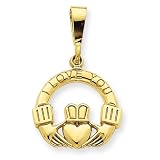 14k I Love You Claddagh Pendant