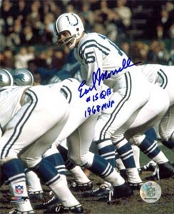 Earl Morrall Signed Baltimore Colts 16x20 Photo - #15 QB 1968 MVP