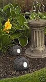 New 2x White LED Solar Power Garden Rock Lights