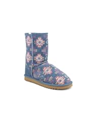 Ukala Maya Low Womens Size 7 Blue Suede Fashion Mid-Calf Boots UK 5