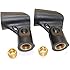 Weymic&reg; Stands Black Universal Microphone Clip Holder 2-pack with 5/8" Male to 3/8" Female Nut Adapters Shure Type Clip for Handhold Microphone Such As Sm57 Sm58 Sm86 Sm87 Mic Clip for All Handheld Transmitters