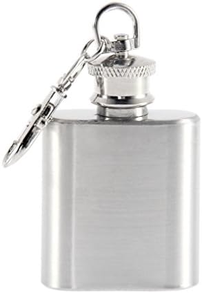Portable 1oz Mini Stainless Steel Hip Flask Alcohol Flagon with Keychain F5