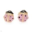 Earrings Beautifully Designed in Two tone Enamel and Yellow Gold Length 6mm