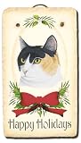 Calico cat Holiday Slate