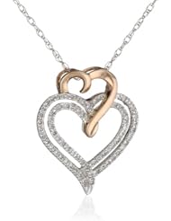 Kobelli "Amour" Round Diamond Fashion Pendant Necklace (1/5 Cttw, HI/I1-I2)