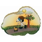 PEANUTS SNOOPY WOODSTOCK ROLLER SKATING CLEAR RESIN FIGURINE
