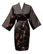 Kimono Robe - Brocade Mini Cherry Blossom & Bamboo (Short)