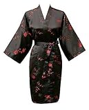Kimono Robe - Brocade Mini Cherry Blossom & Bamboo (Short)
