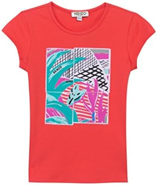 KENZO Big Girls' Top With Jungle Print -14 -CORAL
