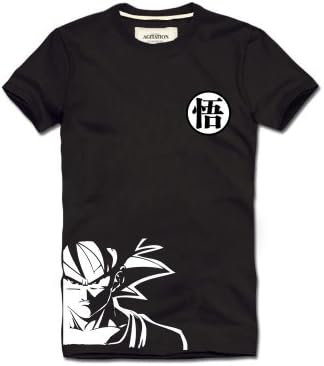 Vogue Gallery Black Cotton T-Shirt With Screen Print Dragon Ball,L