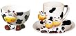 ZooBuds Hand Painted 3-Piece Cow Design Breakfast Set