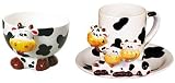ZooBuds Hand Painted 3-Piece Cow Design Breakfast Set