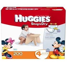 Huggies Diapers LeakLock protection, Large Adjustable Fasteners, Size 4 (22-37 lbs) 200 Diapers: Health &amp; Personal Care
