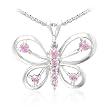 Sterling Silver 9-9.5mm White Freshwater Cultured Pearl and Pink Sapphire Necklace, 18"