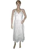 Sexy Bohemian Cotton Dress V-Neck with Lace White Spaghetti Dresses