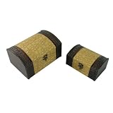 Keystone Jewelry Boxes : Classic Brown & Yellow Flower Design (Set of 2)