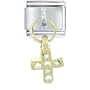 Dangle Golden Rhinestone Celtic Cross Italian Charm