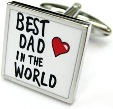 the5thL Best Dad in the World Cufflinks Father's Day Gemelos
